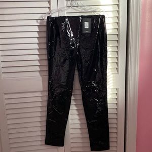 Fashion Nova Black Vinyl Pants